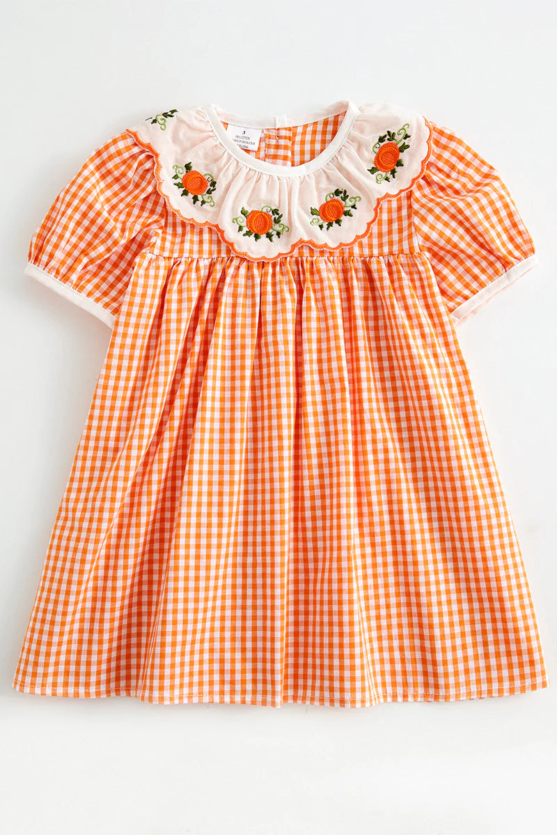 Orange Plaid Dress