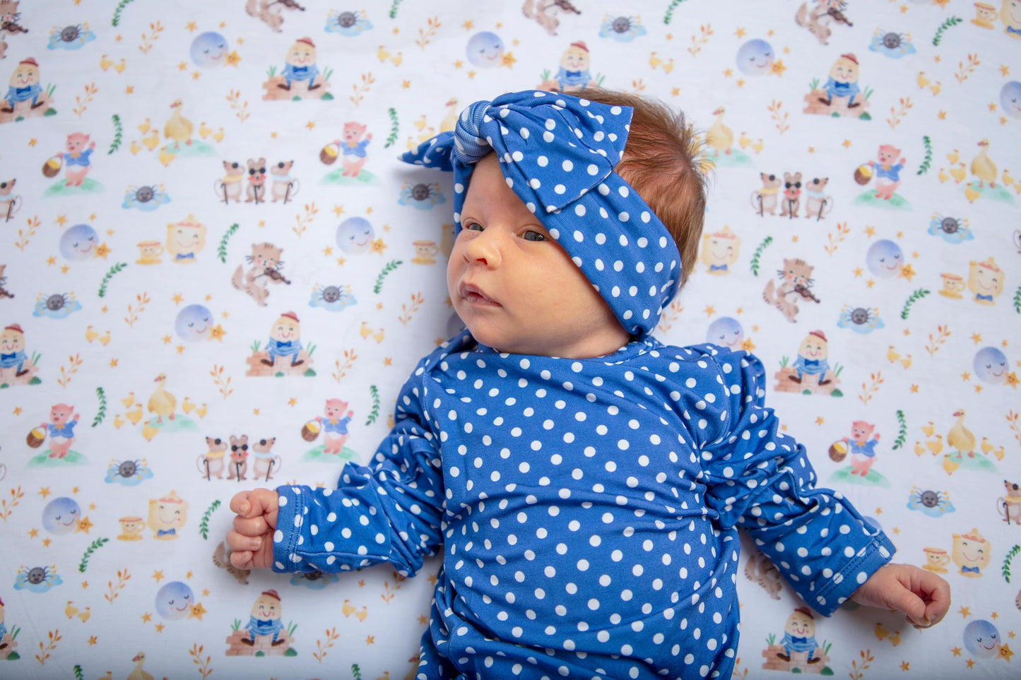 Nursery Rhymes Blue Polka Dot Headband