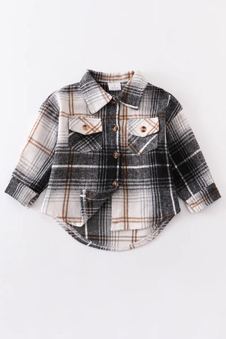 Black Plaid Mommy & Me Button Down