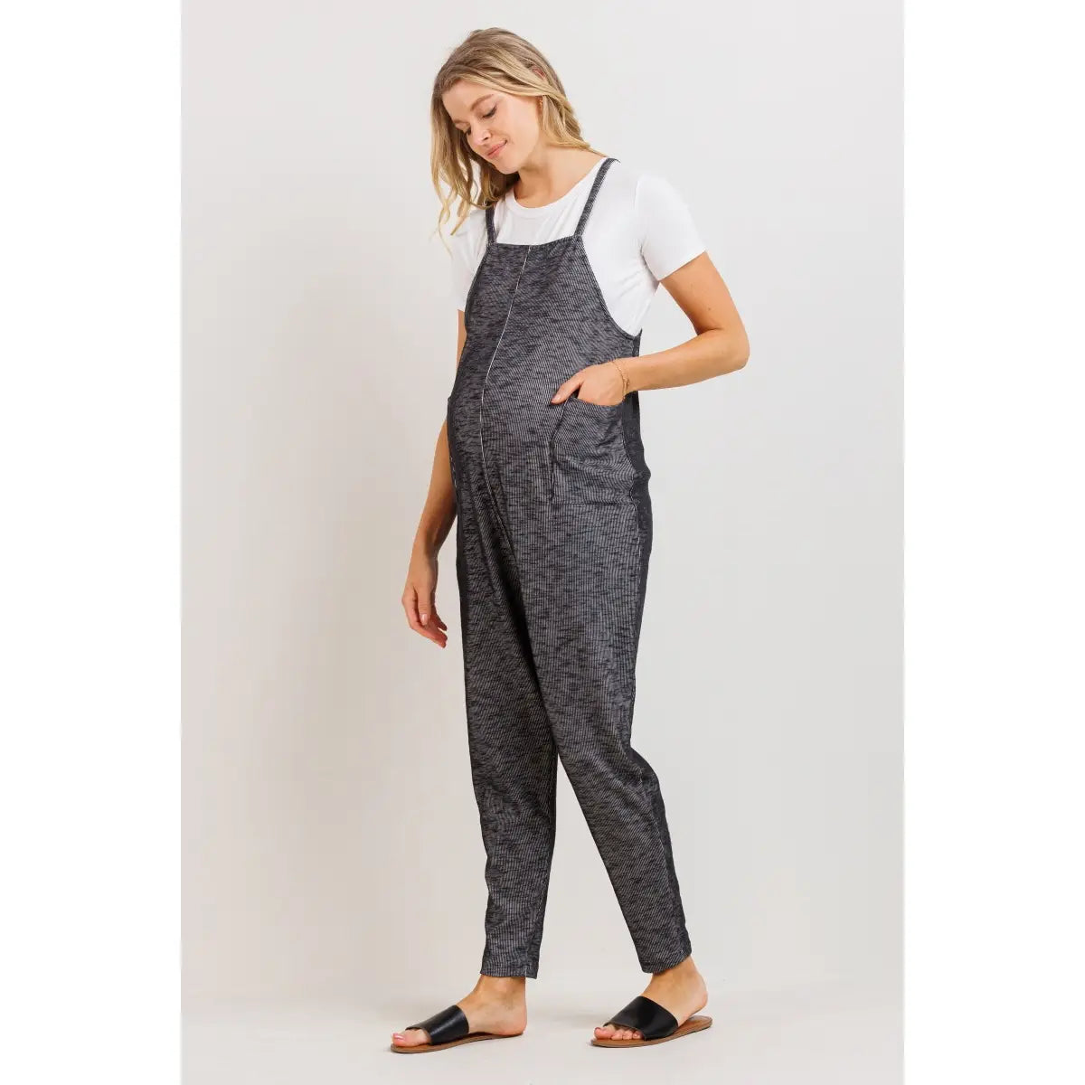 Two Tone Loose Fit Maternity Jumpsuit