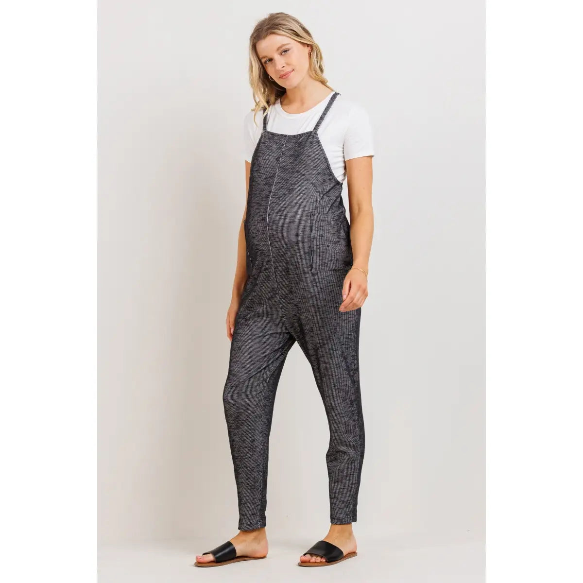 Two Tone Loose Fit Maternity Jumpsuit