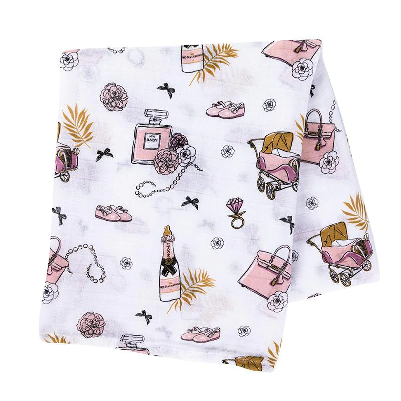 Champagne Dreams Baby Swaddle and Receiving Blanket