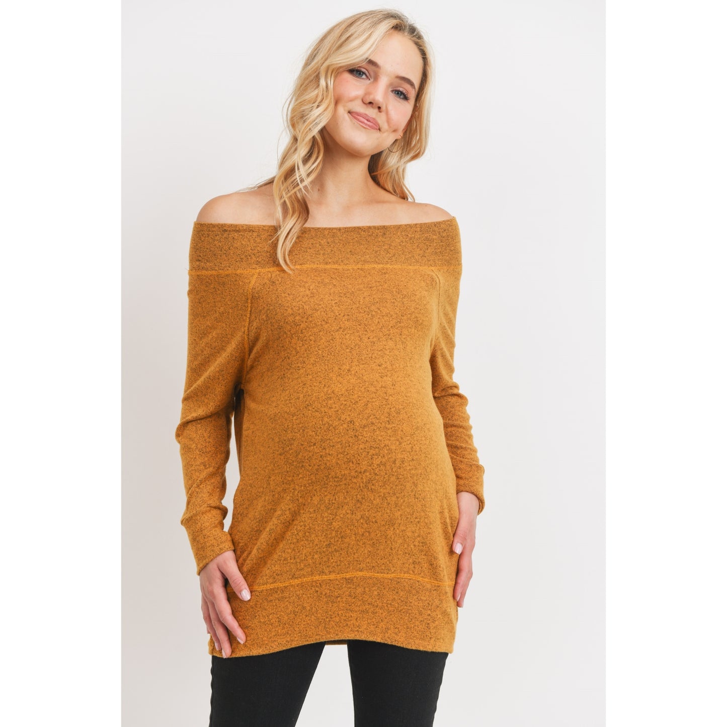 Rayon Rich Hacci Brushed Maternity Tunic Top